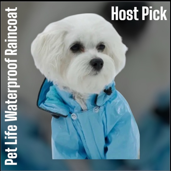🐾HP🐾Pet Life Dog Baby Blue PVC Waterproof Adjustable Pet Raincoat Size Med NWT